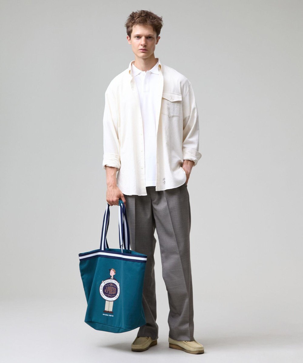 J.PRESS MEN 【J.PRESS ORIGINALS】【UNISEX】Wool Polyester Gunclub Check Piped Stem Nontuck Slacks 