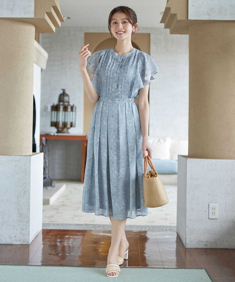 Tiaclasse L 【新色追加】フレアスリーブワンピース 