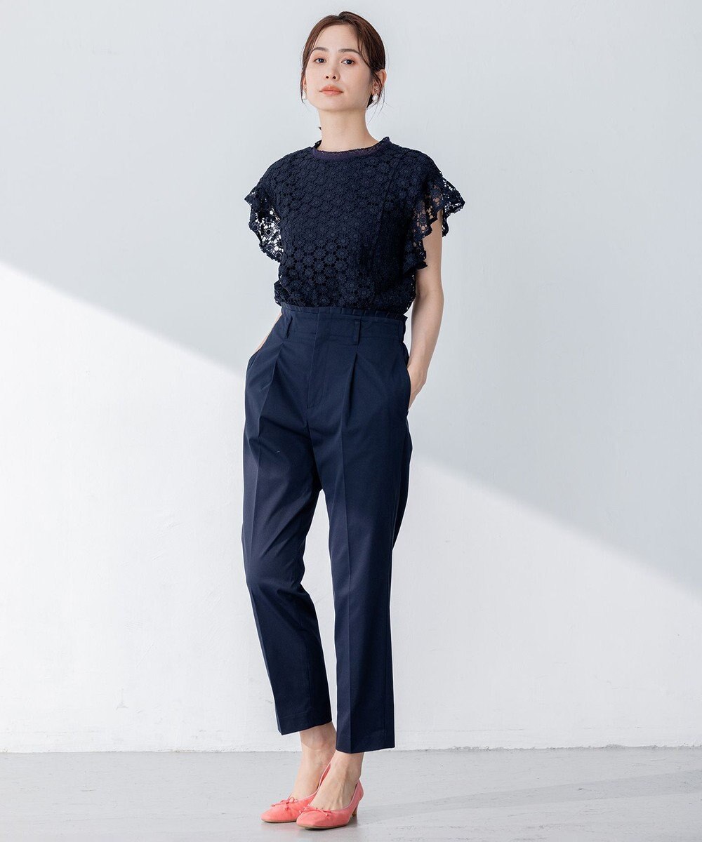 組曲 【洗える】フラワーレース ブラウス 