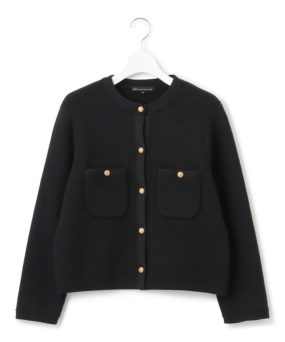 23区 【洗える】コットンリリー ニットジャケット 