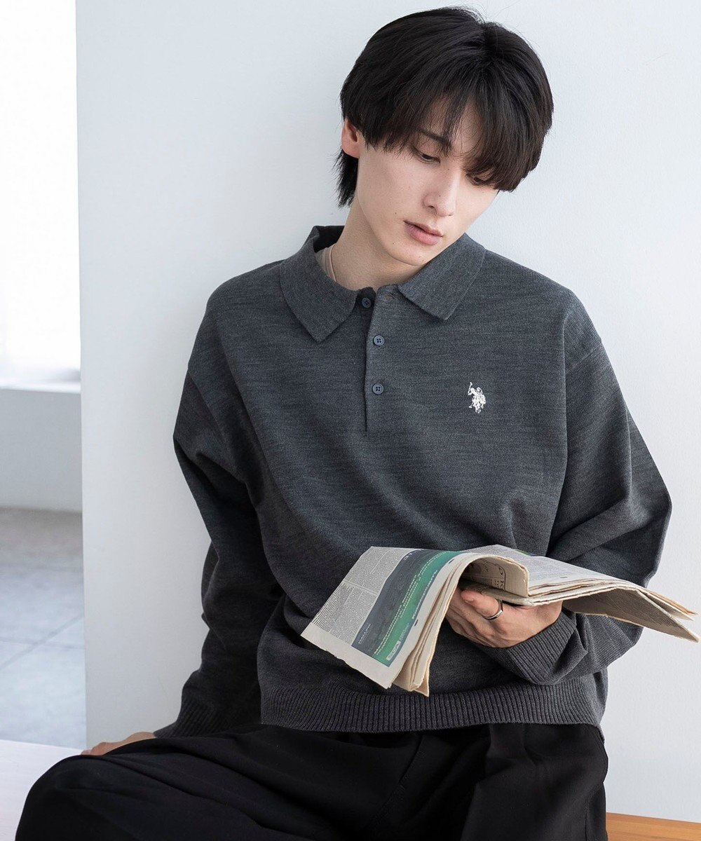 WEGO 【25年秋冬新作/ユニセックス着用ITEM/MLサイズ展開】別注USPOLOニットポロ 