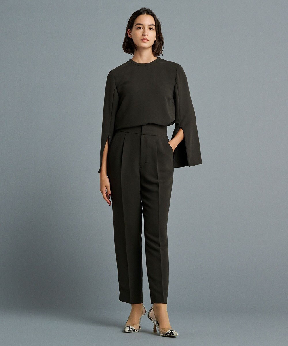 uncrave 【防シワ・洗濯機洗い可】ウォッシャブルダブルクロス スリットスリーブ ブラウス（uncrave STANDARD） 