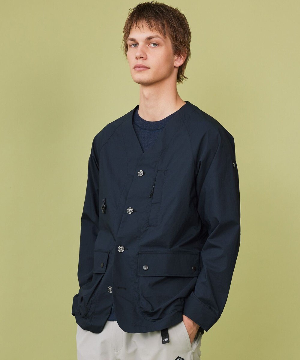 JOSEPH ABBOUD MOUNTAIN 【軽量】ハイパワーストレッチカルゼ ノーカラーアウトドアブルゾン 