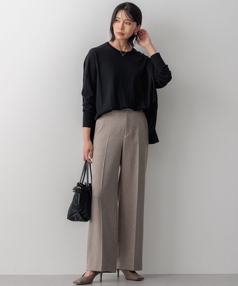 23区 L 【WEB限定カラーあり/洗える】ウーステッドウール ワイドシルエット ニット 