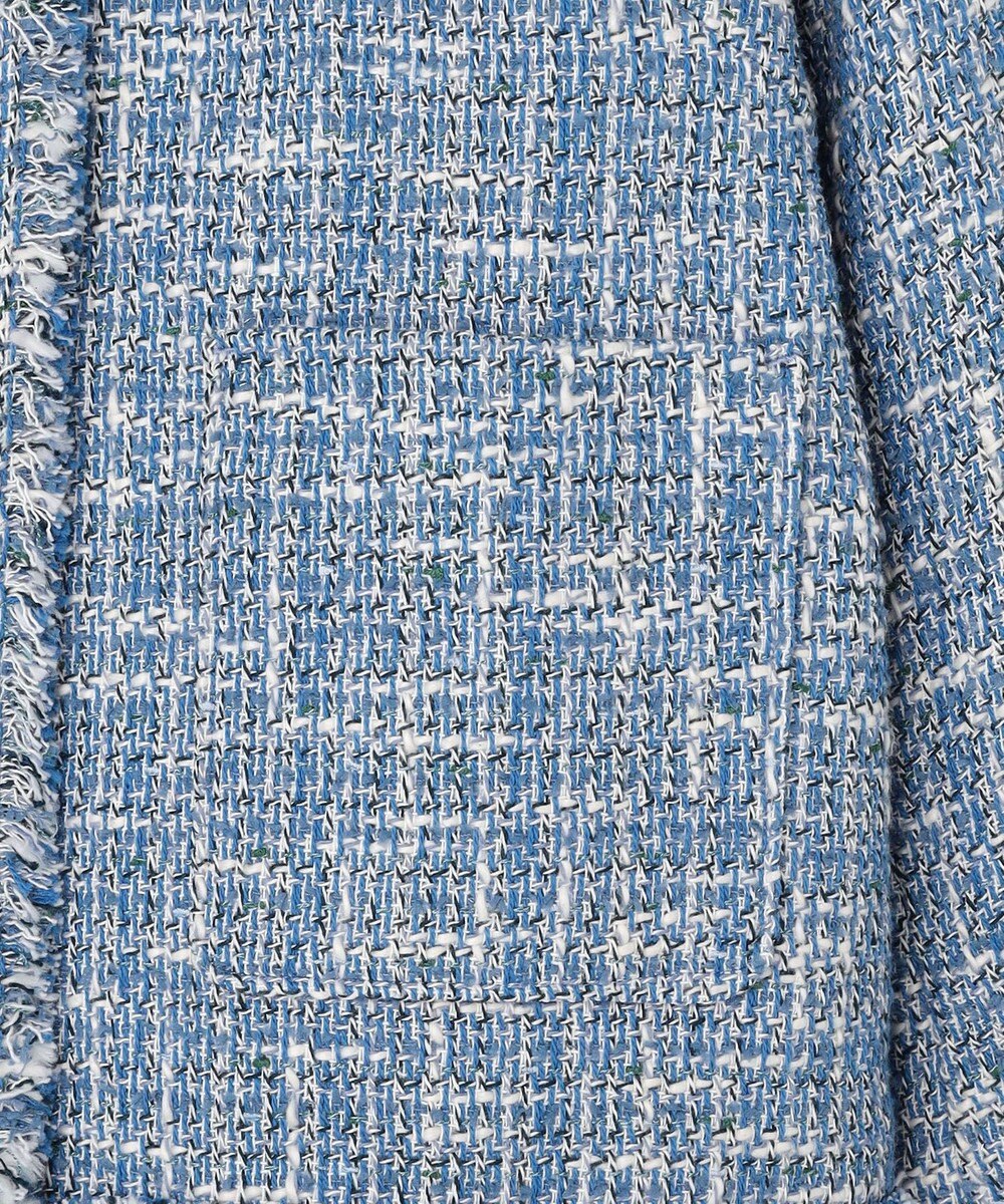 自由区 ファンシーノットツイードノーカラー ジャケット 