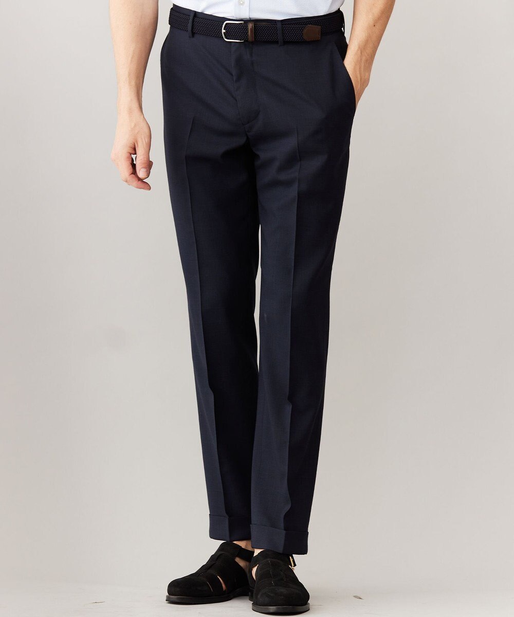 GOTAIRIKU ロングセラー【洗える/折り目加工/シワになりにくい/ウエストアジャスター】ウォッシャブル サマーウール100％パンツ_限定色(ノータック)23/24年モデル 