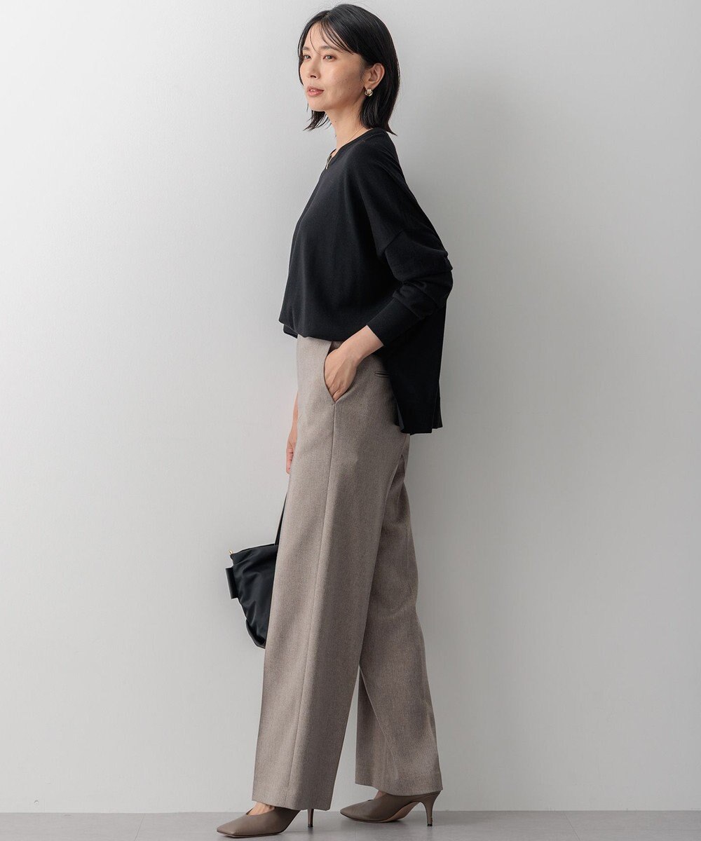 23区 【WEB限定カラーあり/洗える】ウーステッドウール ワイドシルエット ニット 