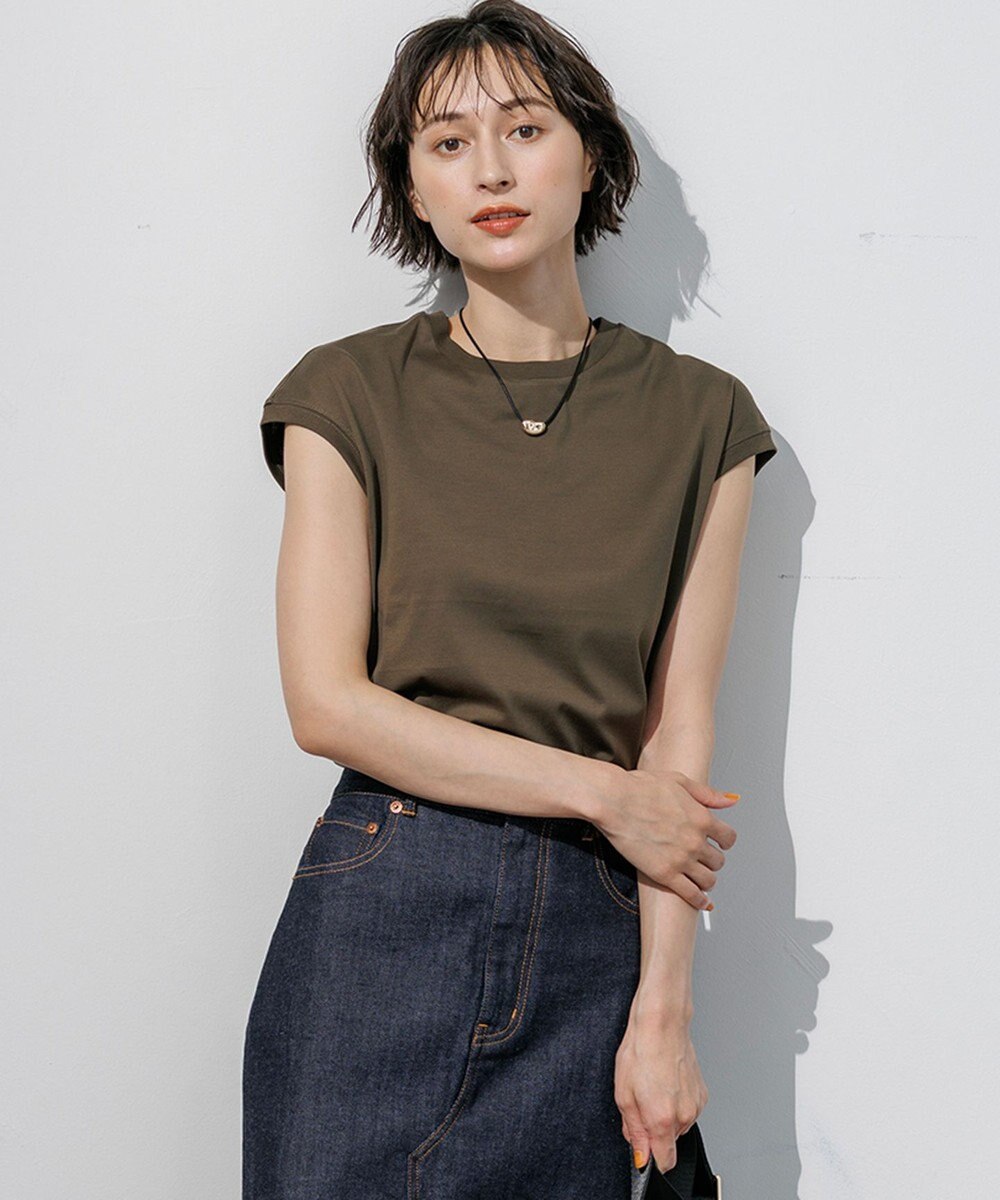 23区 シルキータッチ フレンチスリーブ Tシャツ 