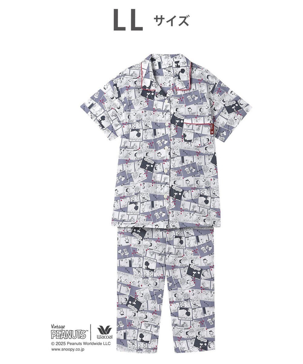 WACOAL ワコール_リラックス＆スリープ パジャマ 5分袖 半袖 8分丈 綿100%(本体) PEANUTS スヌーピー レディース FDT157 /ワコール 