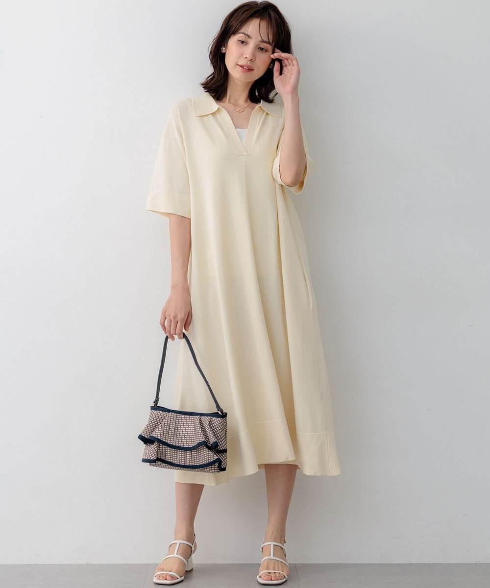 組曲 クリアストレッチスキッパーニット ワンピース 