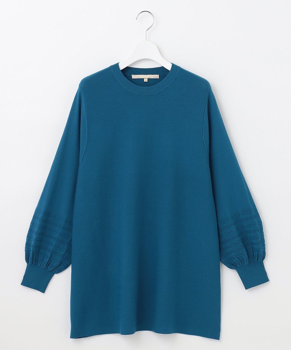 自由区 【洗える】レーヨンポリエステルスムース チュニック丈ニット 