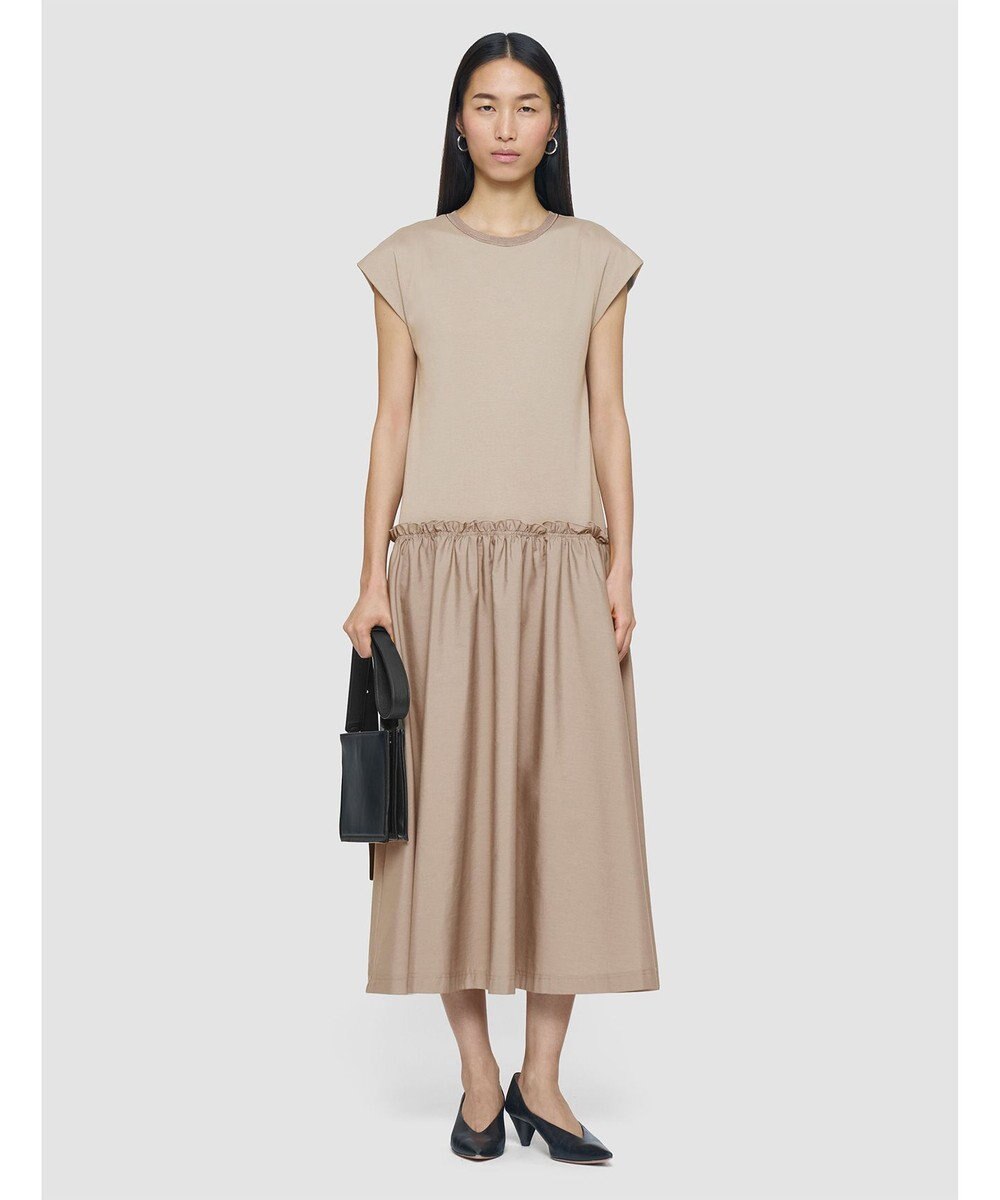 JOSEPH 【洗える】ポプリンジャージー　キャップスリーブドレス 