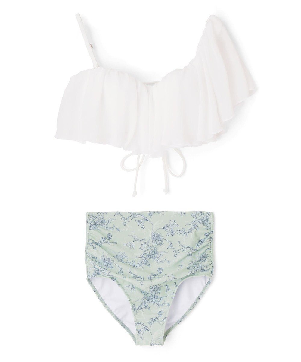 San-ai Resort（三愛水着楽園） 【2025年新作】軽い着け心地でしっかり盛れる【楽盛り水着】　ワンショルフリルワイヤービキニ　9M【San-ai Resort（サンアイリゾート）】 