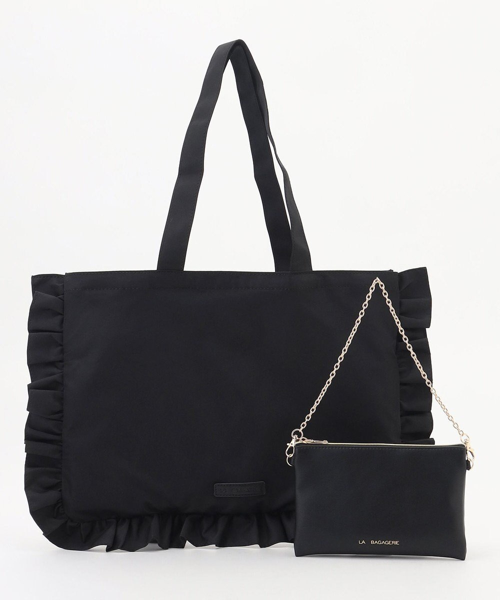 LA BAGAGERIE LA BAGAGERIE×chiyo ポーチ付きフリルエコバッグ 