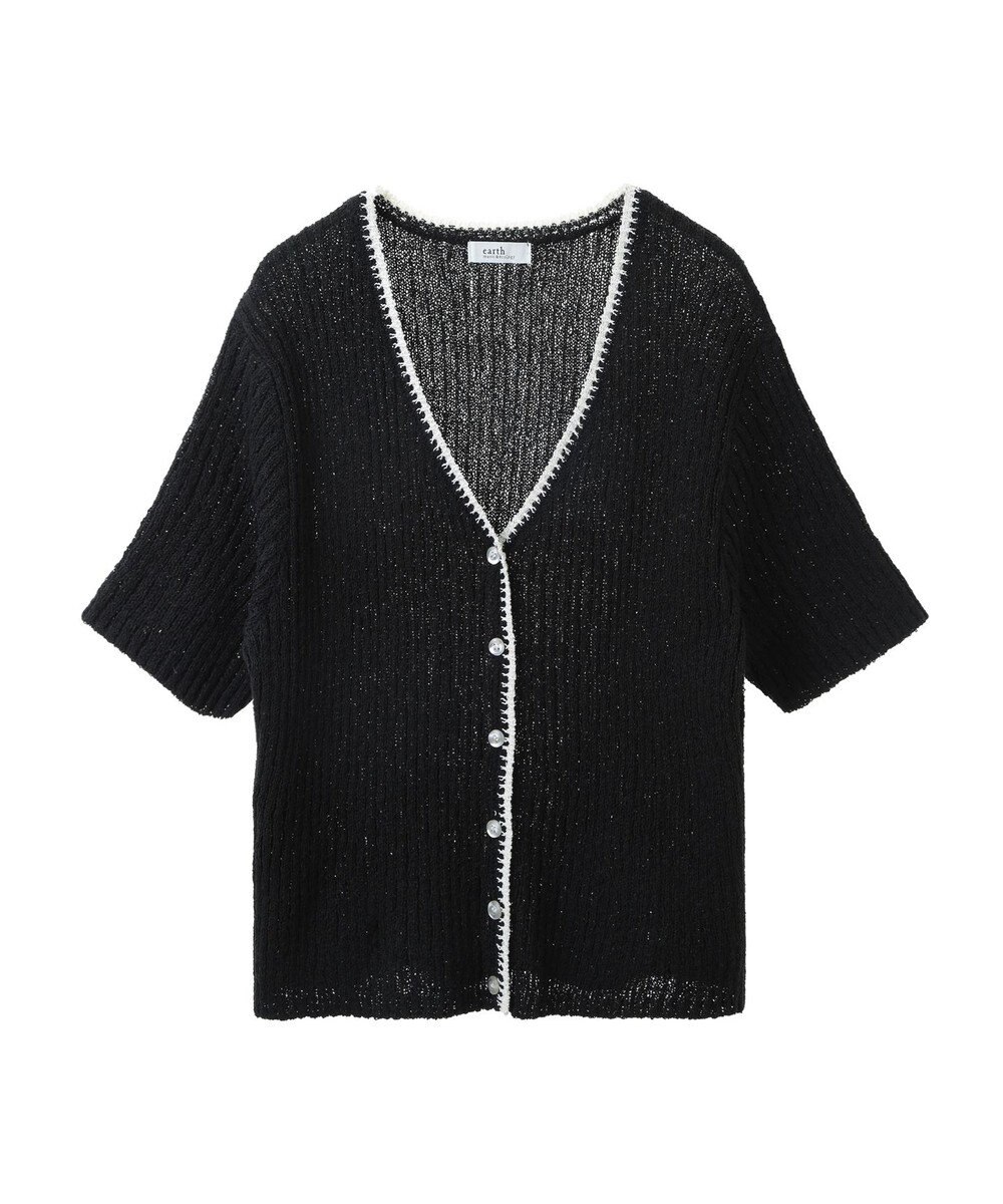 earth music&ecology バイカラーＶネックカーディガン 