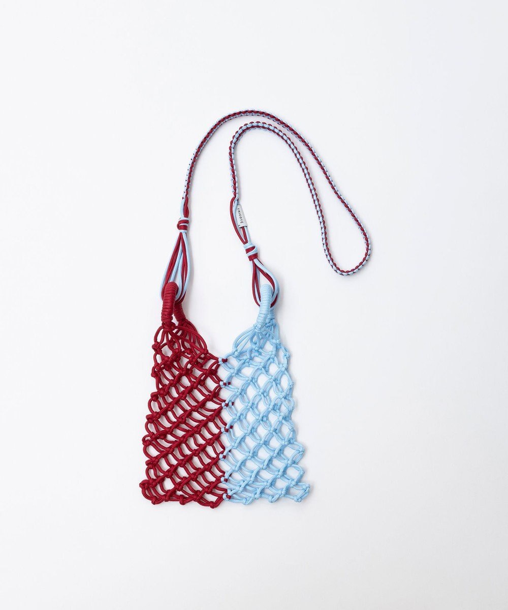 TRICOTE バイカラー マクラメショルダーバッグ 