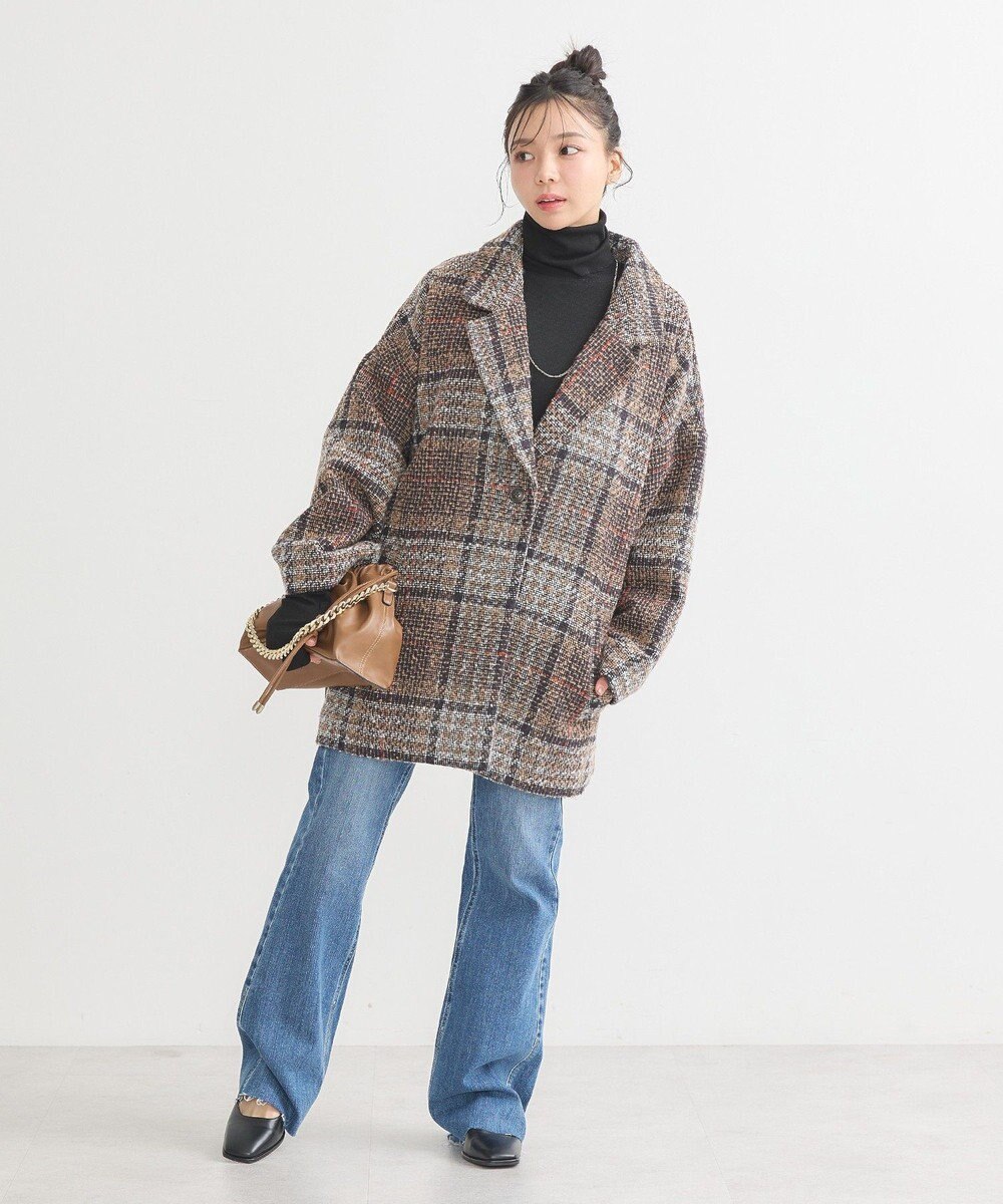 earth music&ecology リブタートルネックプルオーバー 