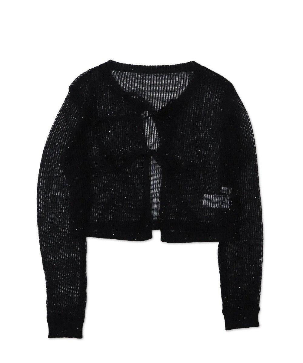 WEGO スパンコールメッシュニットカーデ 