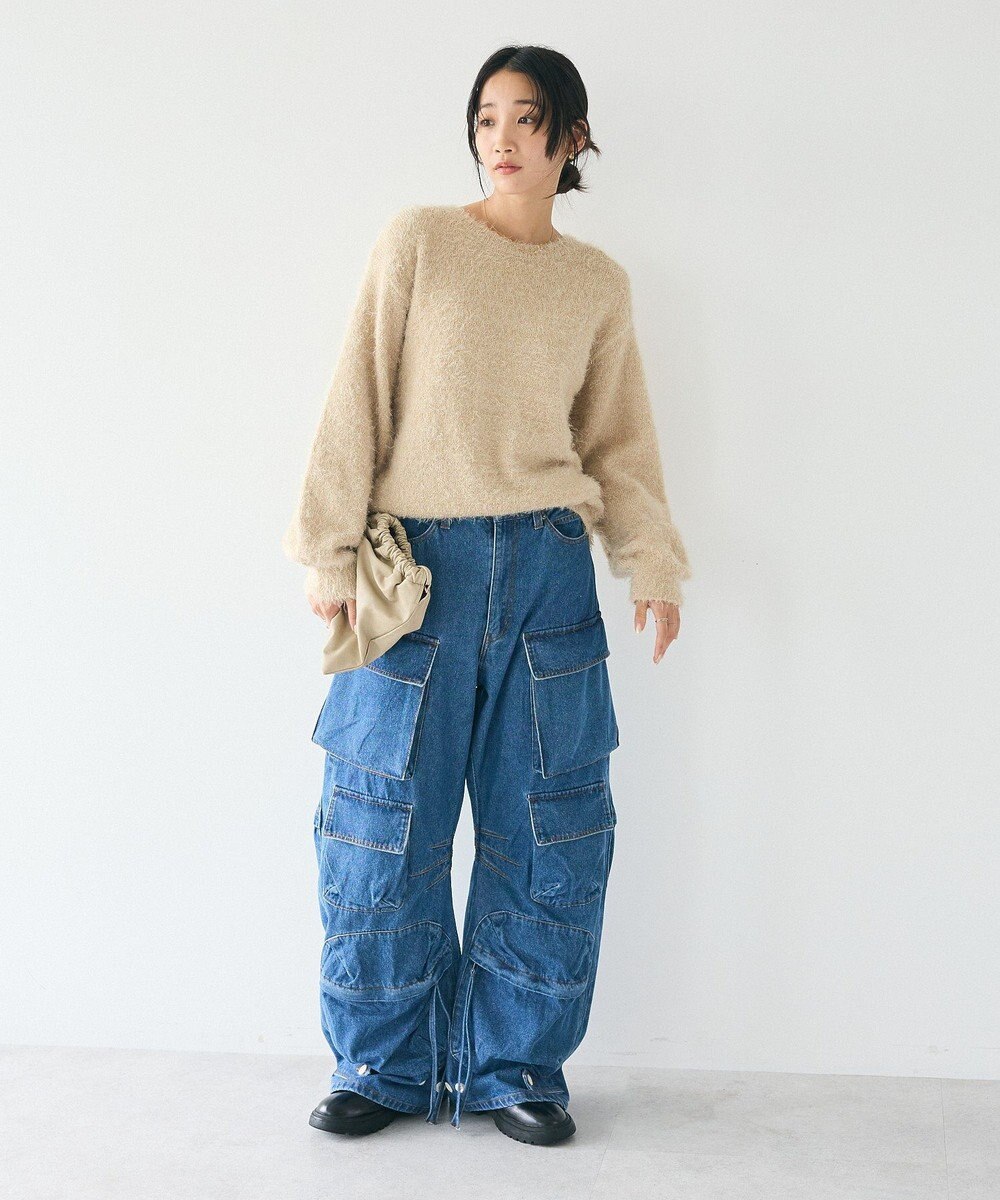 CRAFT STANDARD BOUTIQUE 洗える/ビスチェ付きシャギーニットプルオーバー 