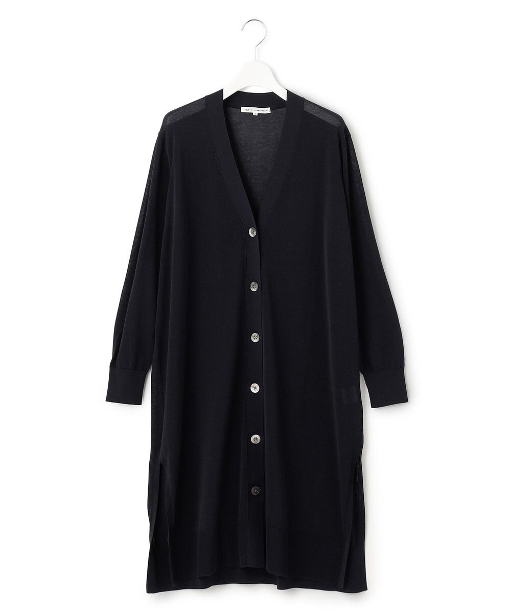 23区 【洗える】シアーコットンナイロン ロングカーディガン 