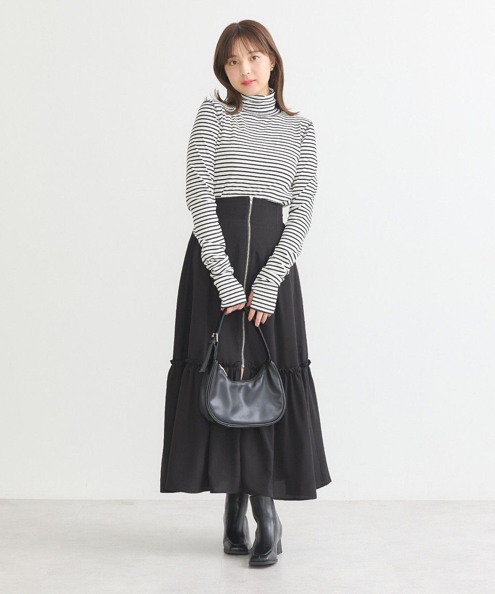 earth music&ecology リブタートルネックプルオーバー 