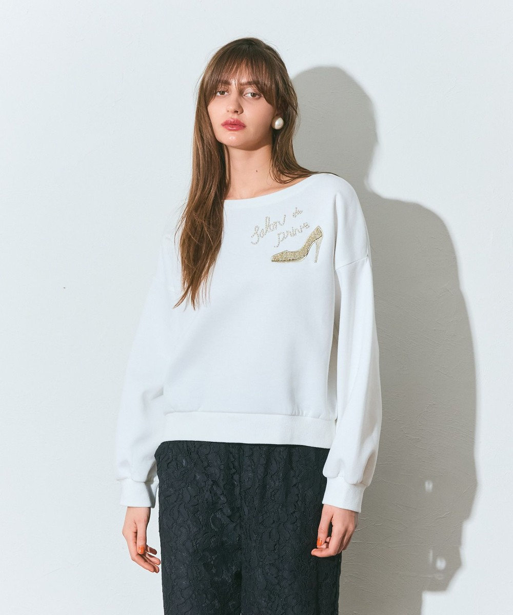 GRACE CONTINENTAL モチーフ刺繍スウェットトップ 