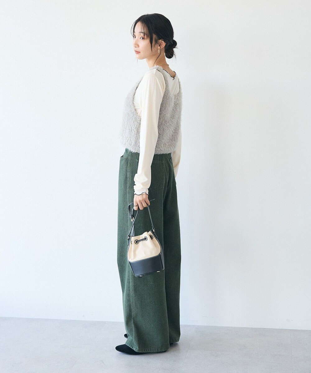 CRAFT STANDARD BOUTIQUE 洗える/ビスチェ付きシャギーニットプルオーバー 