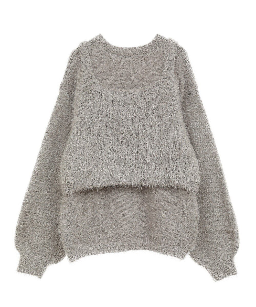 CRAFT STANDARD BOUTIQUE 洗える/ビスチェ付きシャギーニットプルオーバー 