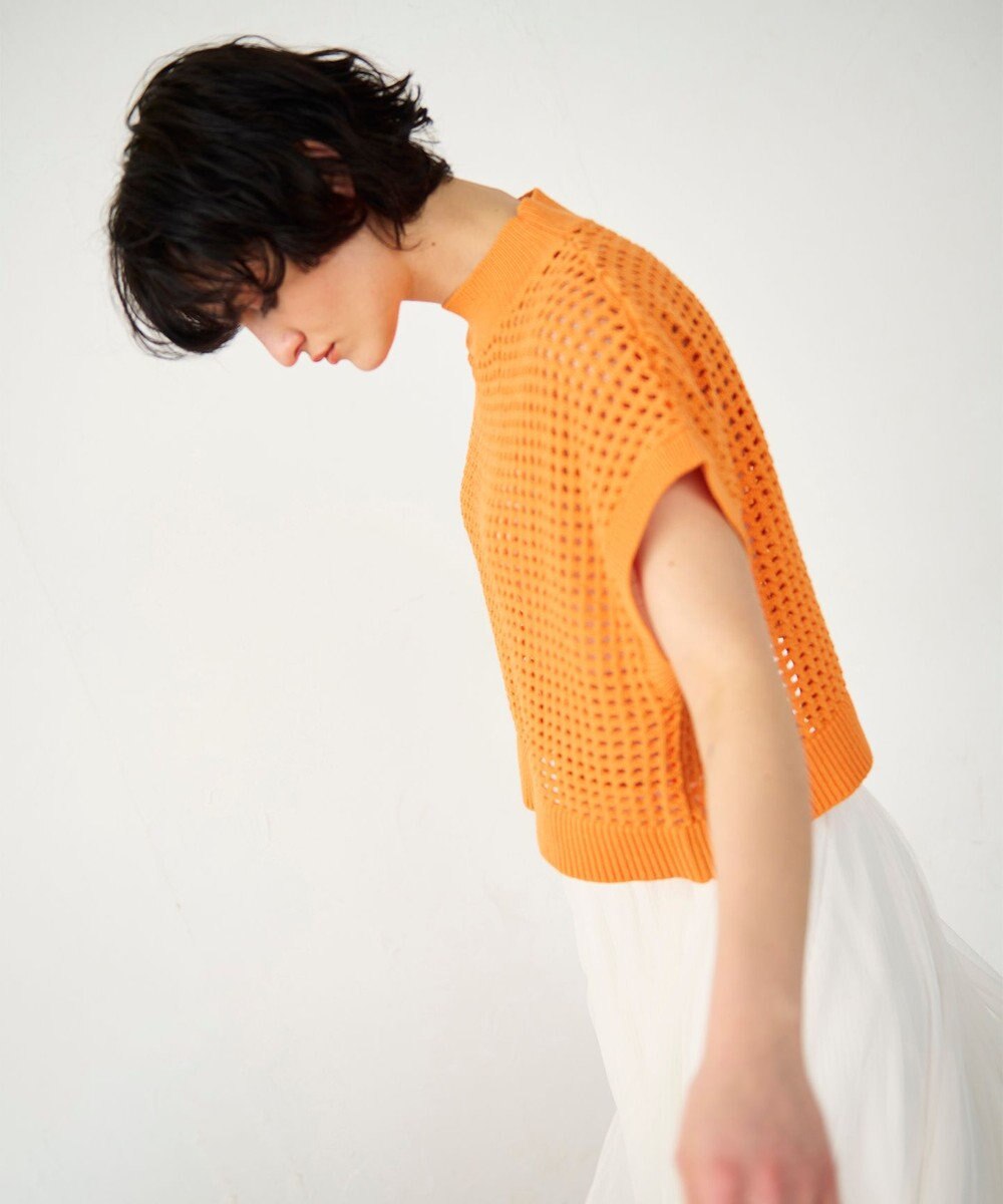 GRACE CONTINENTAL メッシュルーズニットトップ 