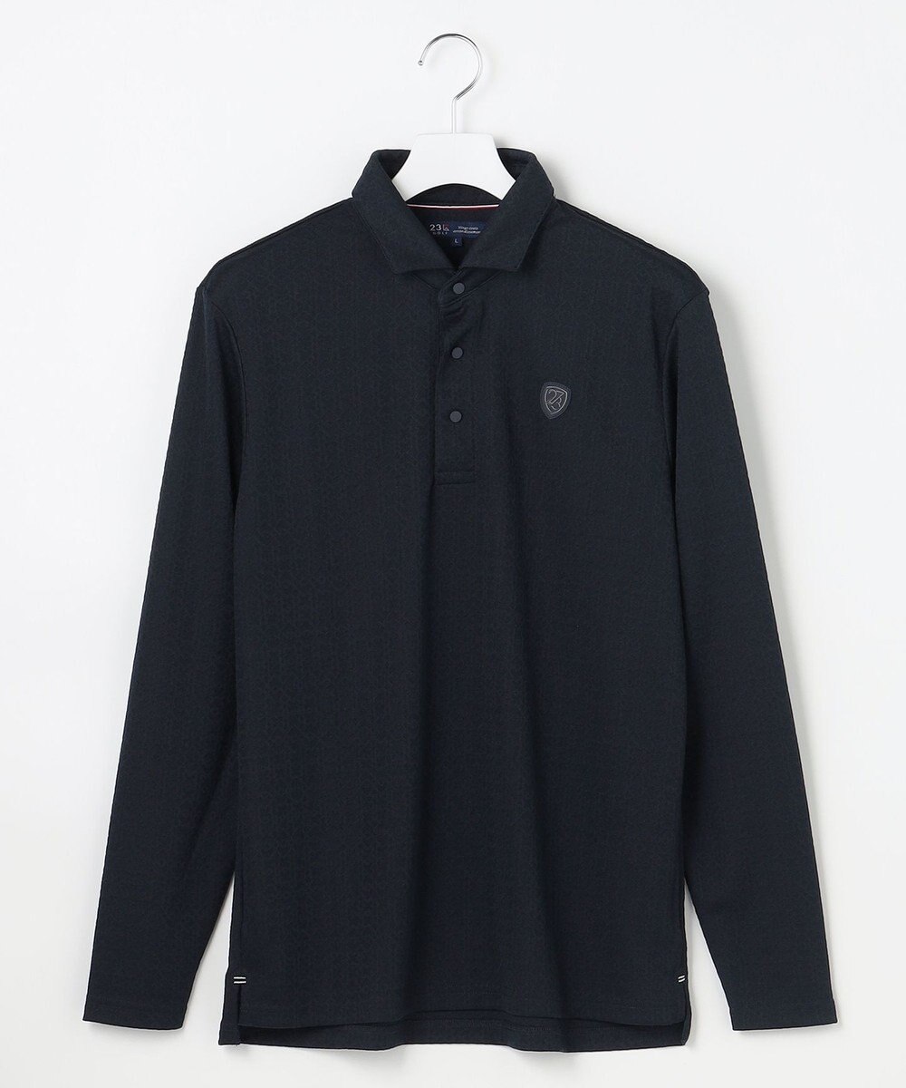 23区GOLF 【MEN】モノグラムジャガード長袖ポロシャツ 