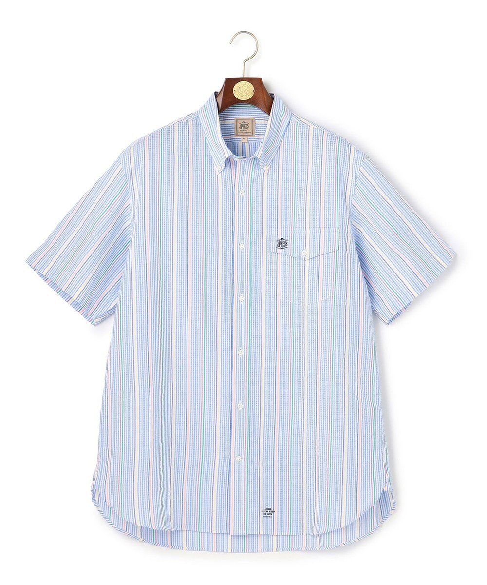 J.PRESS MEN 【KING SIZE / Aero Weave】クールマックスサッカー ストライプ シャツ / B.D. 