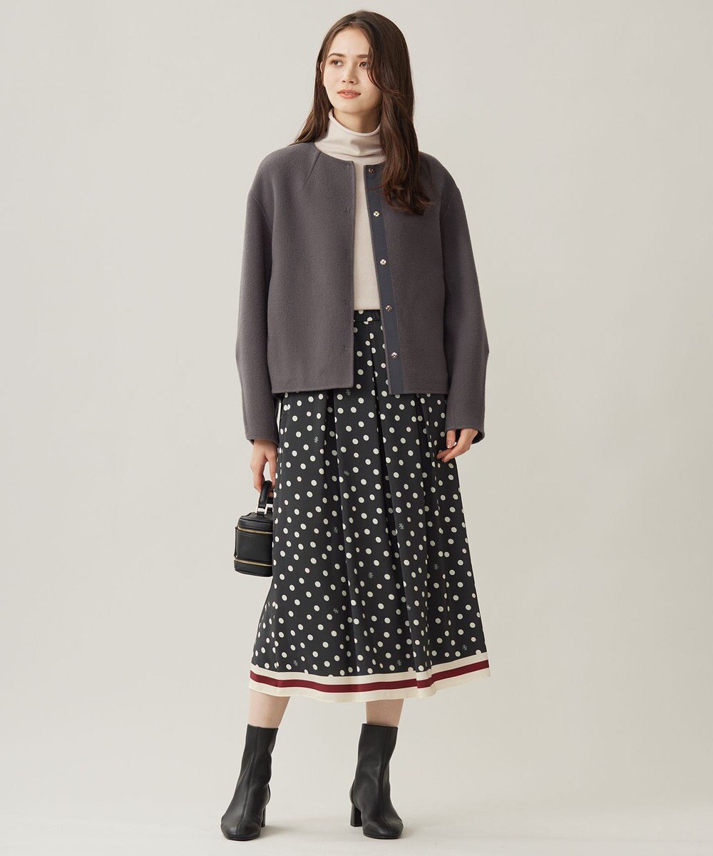 自由区 【洗える】ソフトウールハイゲージハイネック ニット 