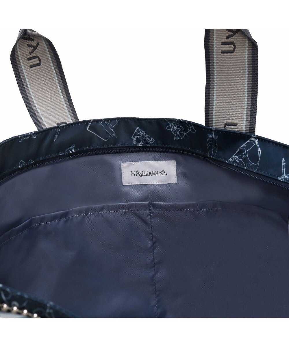 ACE BAGS & LUGGAGE 【雑誌掲載】 HAyU × ace.  フォールディング 折り畳みトートバッグ 猫柄 22L 17861 