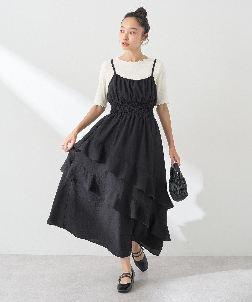 earth music&ecology ラッフルティアードキャミワンピース 