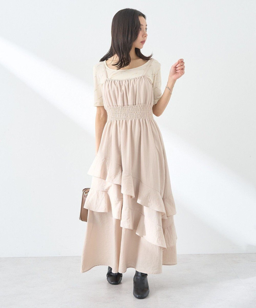 earth music&ecology ラッフルティアードキャミワンピース 