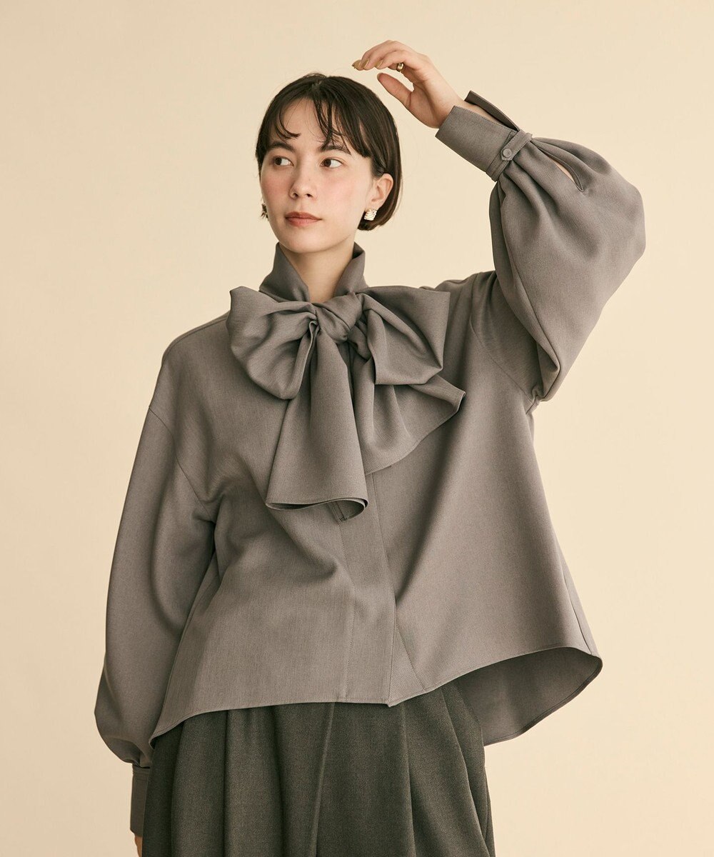 #Newans 【洗濯機可】ビックリボンパウダリーブラウス 