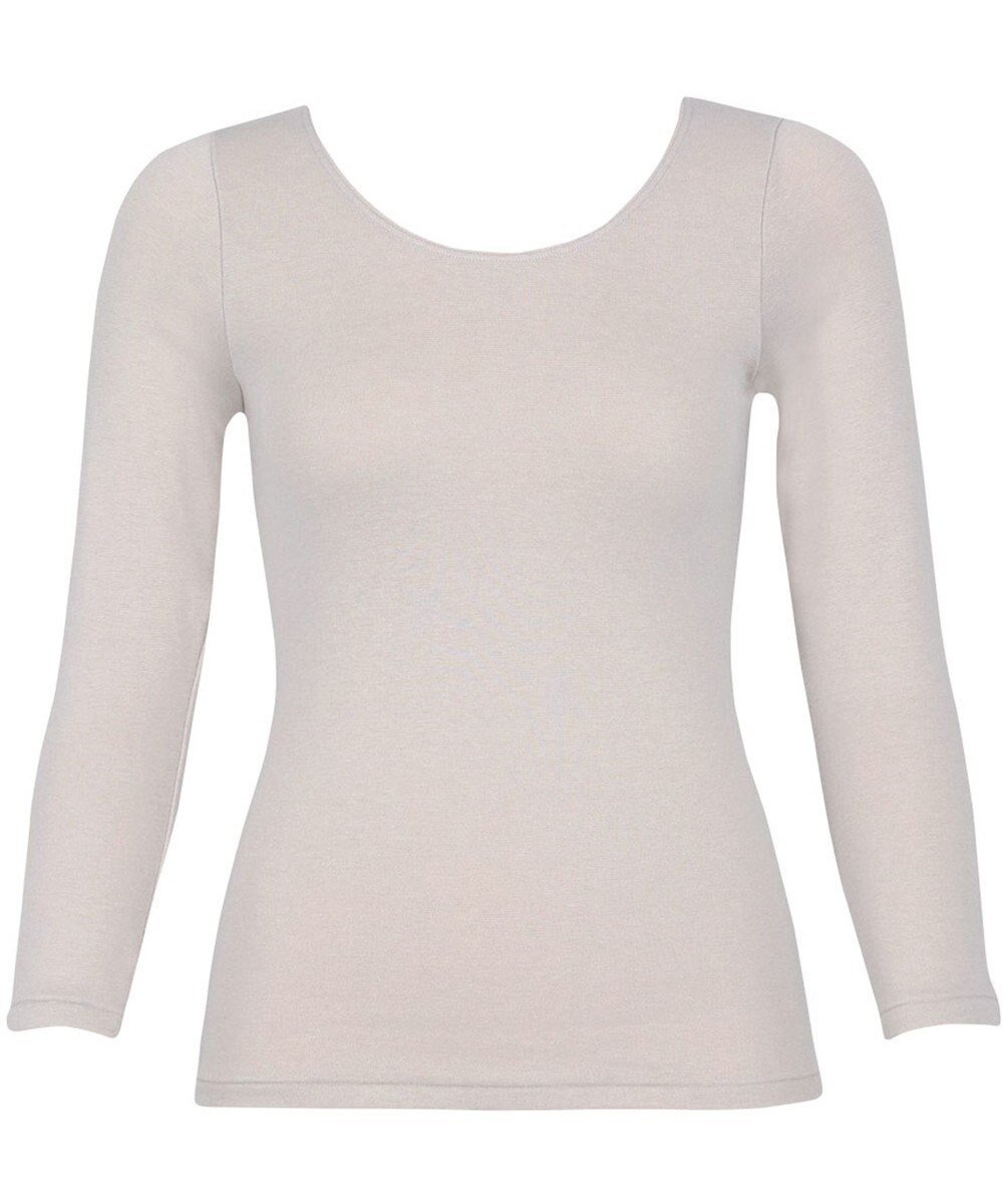 Wing あったかインナー 綿混 裏起毛 厚手 よく伸びる素材 【ラクのびサーモ】 8分袖 長袖 秋 冬 EL6814 ウイング／ワコール 