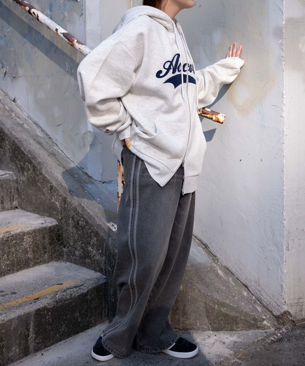 WEGO 裏起毛スタジアムロゴジップパーカー 