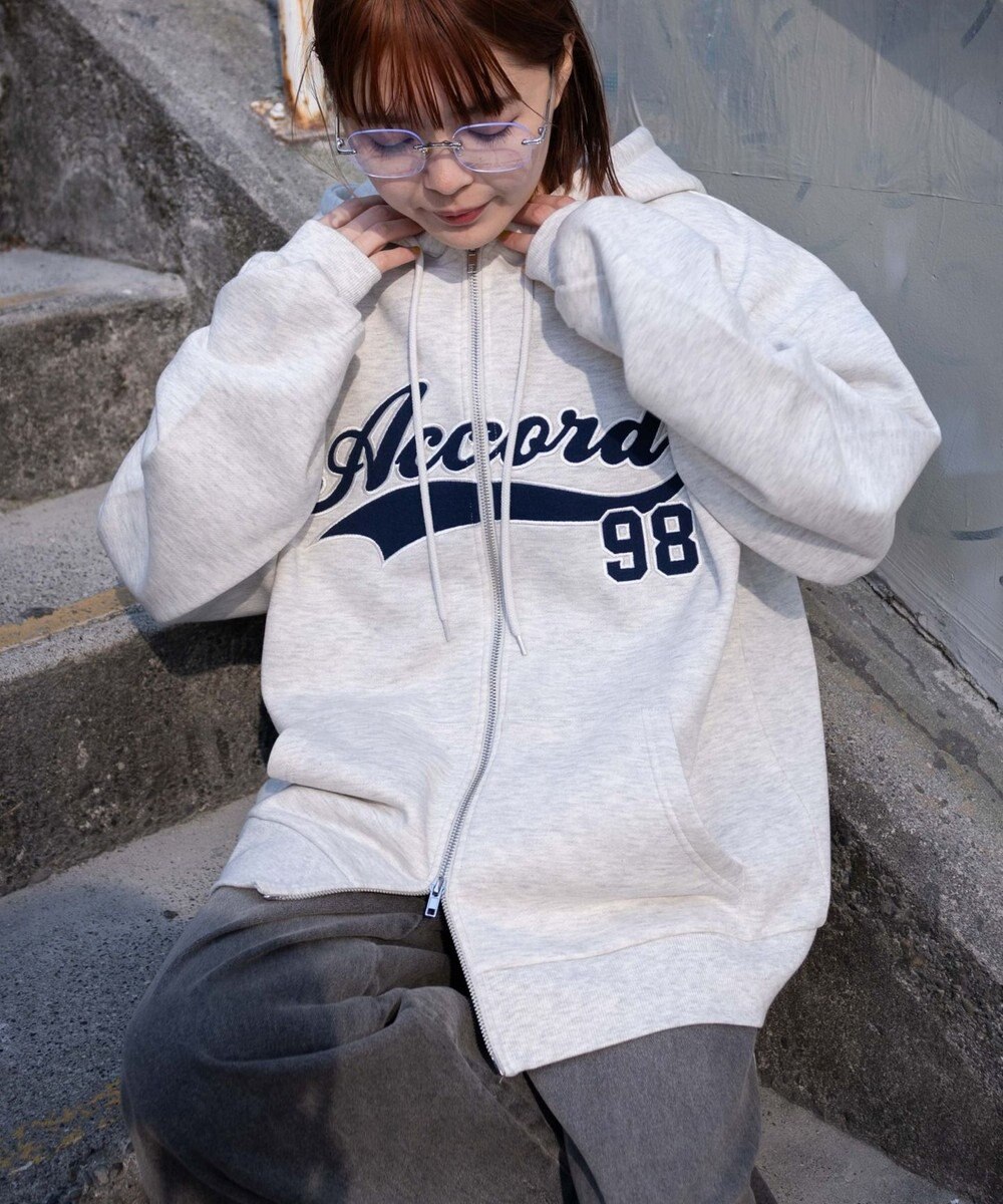 WEGO 裏起毛スタジアムロゴジップパーカー 