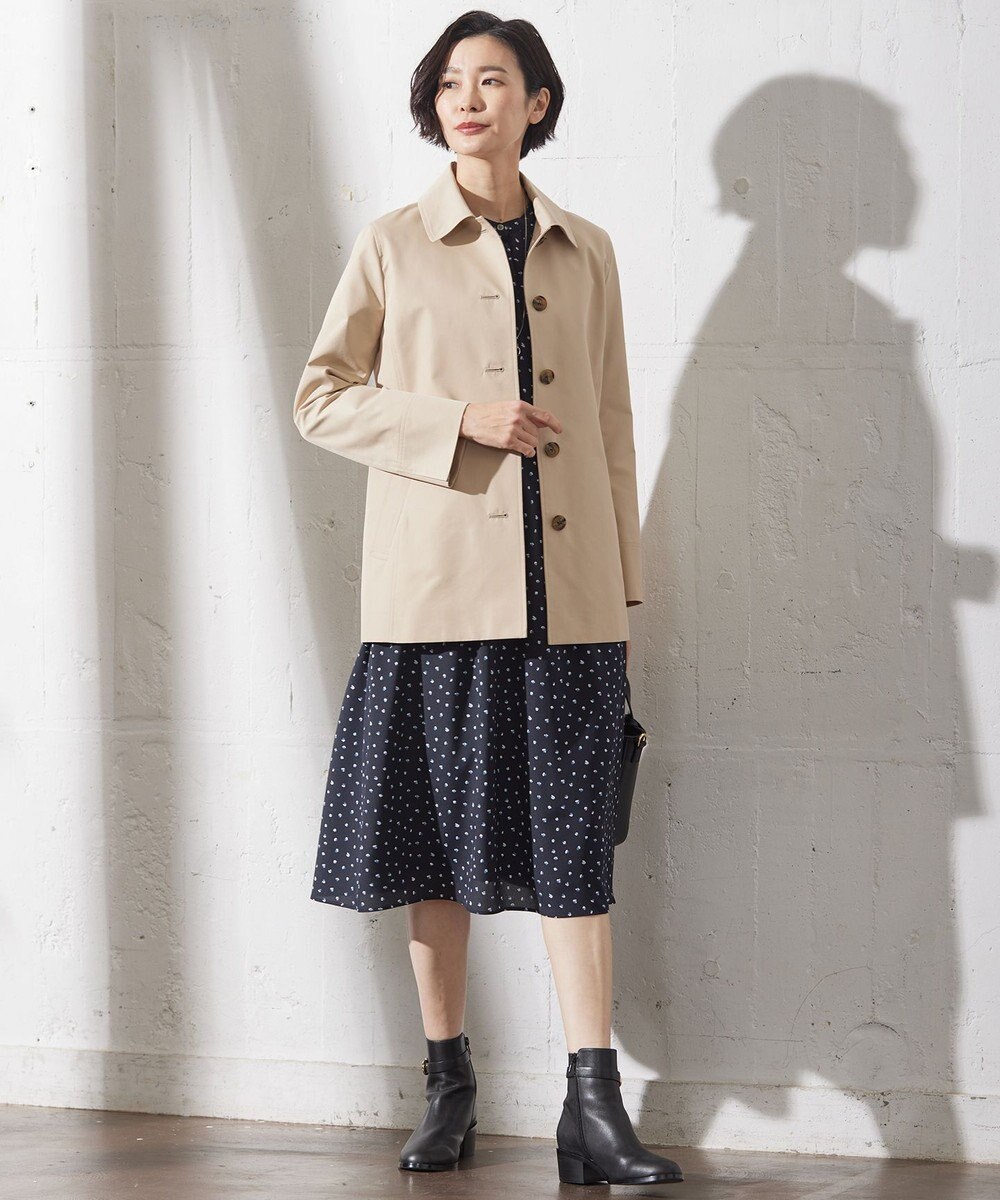 J.PRESS LADIES 【WEB限定カラーあり・撥水】80/2 T/C ツイル ステンカラー ショートコート 