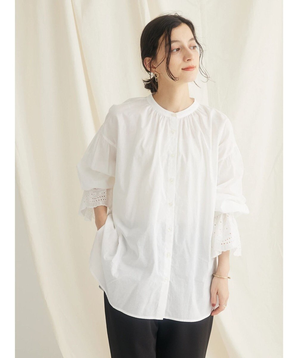 CRAFT STANDARD BOUTIQUE スカラレース袖ブラウス 