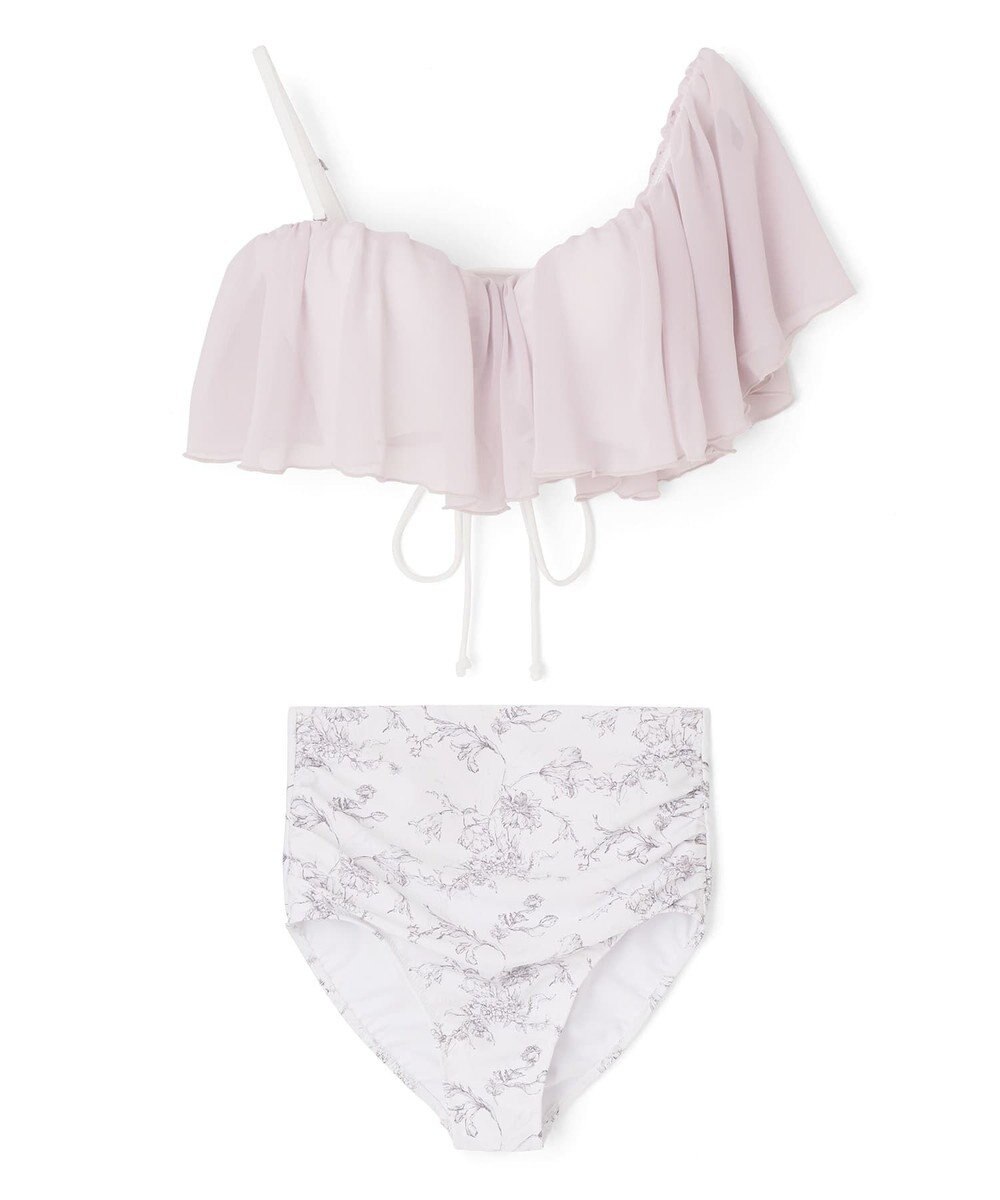 San-ai Resort（三愛水着楽園） 【2025年新作】軽い着け心地でしっかり盛れる【楽盛り水着】　ワンショルフリルワイヤービキニ　9M【San-ai Resort（サンアイリゾート）】 