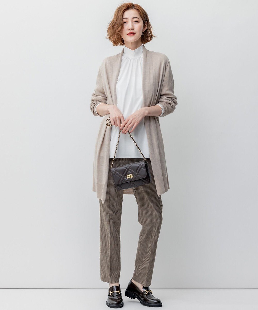 23区 【洗える】サステナブルウール ショールカラー カーディガン 