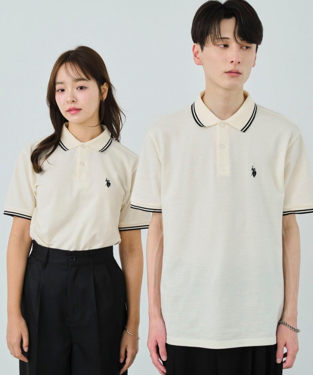 WEGO 【ユニセックス着用ITEM/SMLサイズ展開】別注USPOLOラインポロシャツ 