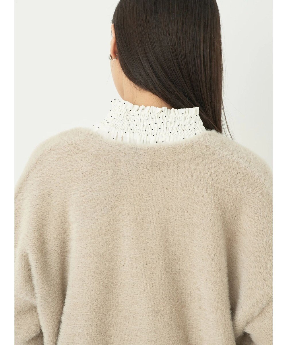 earth music&ecology ミニシャギーＶネックカーディガン 