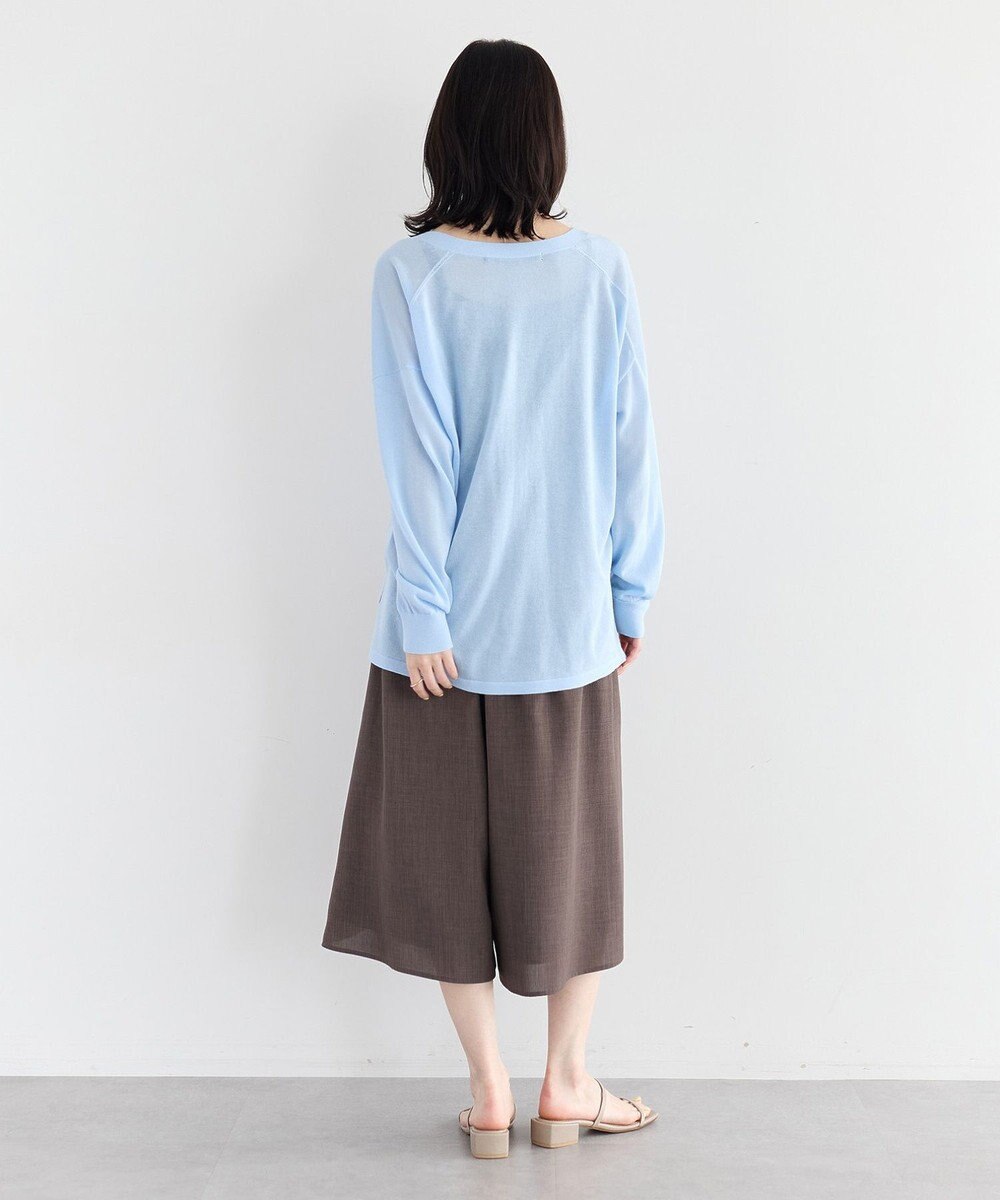 YECCA VECCA ハイゲージミドル丈Vネックカーディガン 