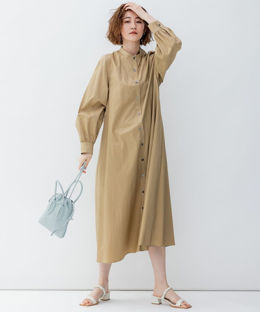 23区 【洗える】コンパクトコットンツイル シャツ ワンピース 
