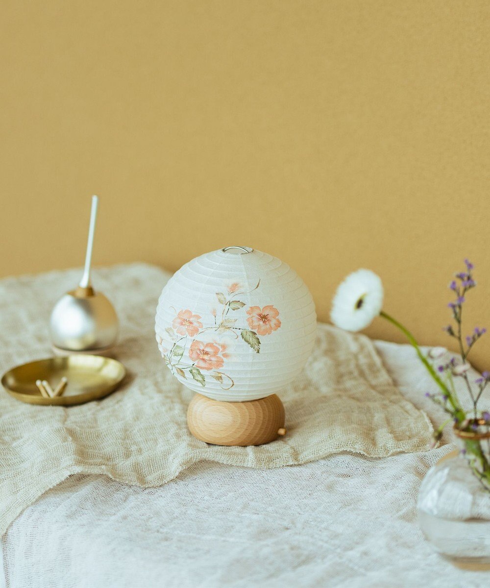 ちょうちん堂 【あかり道】〈手書絵付〉犬バラ ちょうちん ライト 