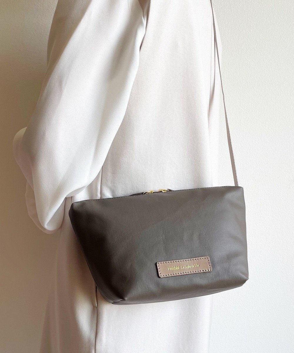 Hekhèr Le Style de Vie 新型追加【日本製 / 汚れにくい】PUコートコットンキャンバス×牛革付属 ショルダーバッグ 