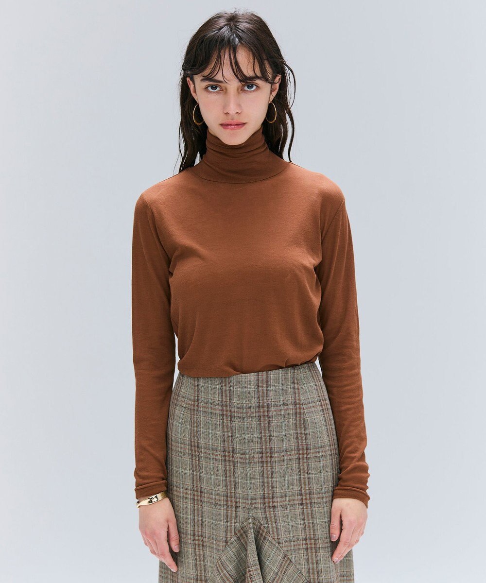 BEIGE， 【洗える】SORE / シアーコットンハイネックカットソー 